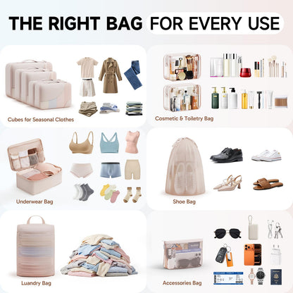 Packing Cubes for Travel (01 Cream)