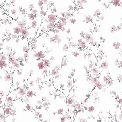 Floral Peel and Stick Wallpaper Pink Floral Contact Paper Cherry Blossom Self Adhesive Removable Wall Paper Flower Peel and Stick Wallpaper for Nursery Living Room Decor Vinyl