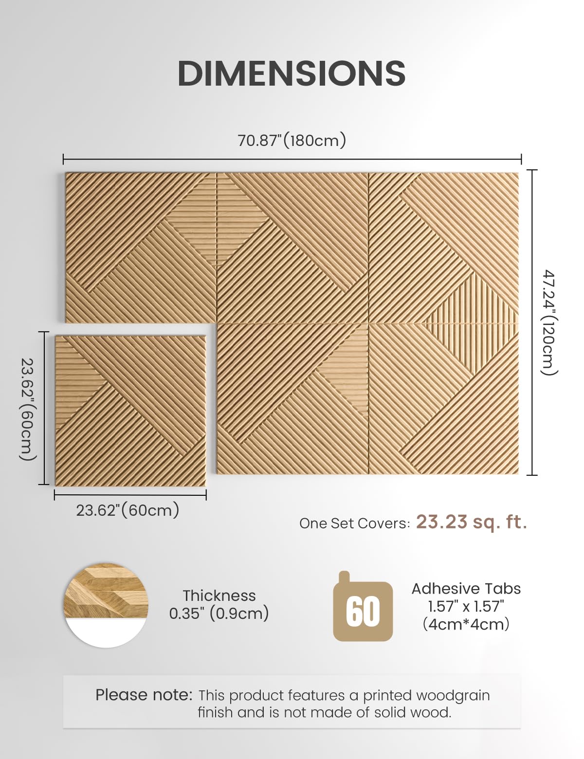 6 Pack Large Felt Bulletin Board (Natural Oak Diamond / Fine-stripe 6-pack)