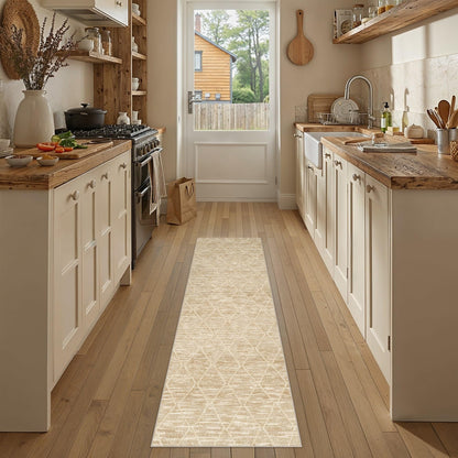 2x6 Runner Rugs Beige Washable Hallway Rug (L| Beige / 2' x 6' (Runner))
