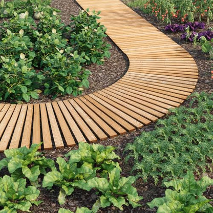 25" W Oversize Wooden Garden Parhway Walkway Outdoor Roll Out Decorative Garden Walkway Non