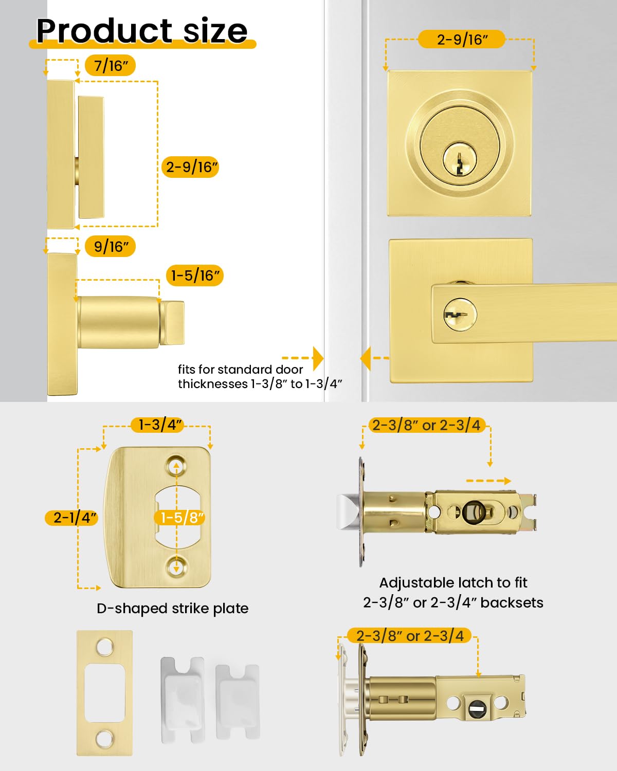 Exterior Door Lock Set with Single Cylinder Deadbolt