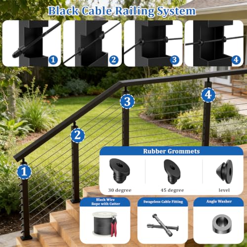 Cable Railing Rubber Grommets Protective Sleeves for 1