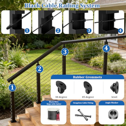 Cable Railing Rubber Grommets Protective Sleeves for 1