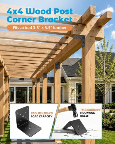 4x4x3.5 Inch Heavy Duty L Brackets for Wood