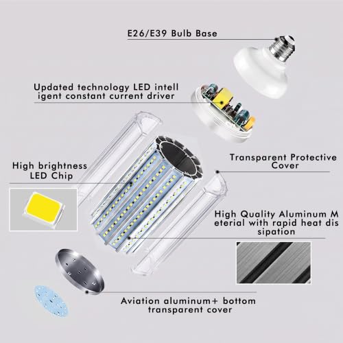 LED Corn Cob Daylight 5000K LED Corn Light for Garage Workshop Warehouse