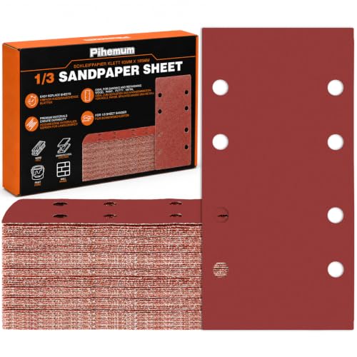 Sandpaper Sheets 8 Hole Hook and Loop