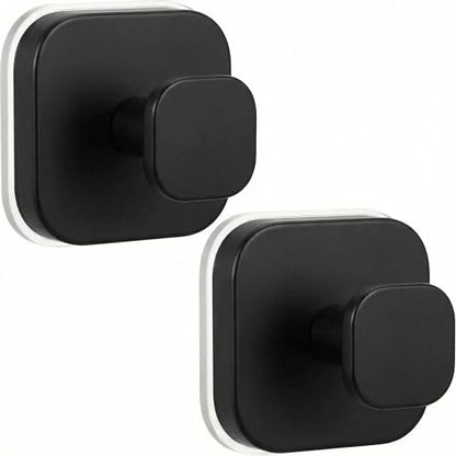 Suction Cup Hooks for Shower (Matte Black / 2 Pack)