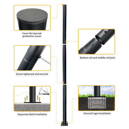 4 Pack 9.35ft Outdoor Street Light Pole (9.35 ft-4 Pack)