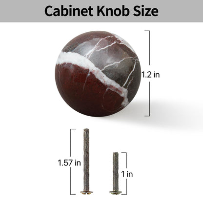 Natural Marble Round Cabinet Knobs (Violet)