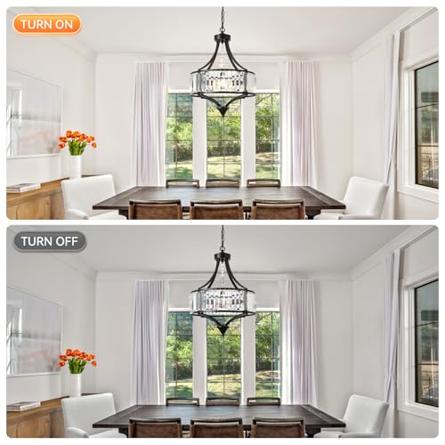 Crystal Chandelier Modern Pendant Light Modern Farmhouse Chandeliers Antique Hanging Light Fixture for Living Room Bedroom Foyer Kitchen Island Entryway