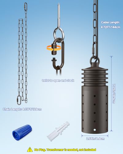 12V Outdoor Pendant Light Hanging Lights Free MR16 Bulb 3W