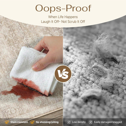 Beige Washable 2x3 Area Rugs for Entryway Hallway (Retro | Beige / 2' x 3' (Rectangular))
