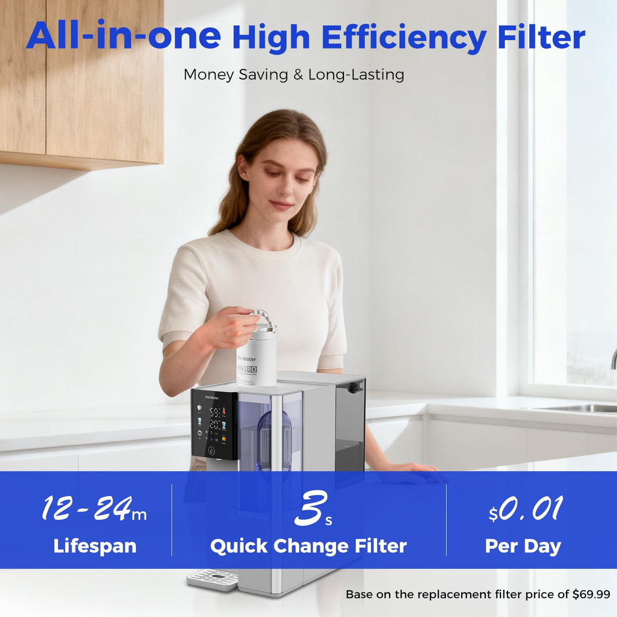 C5 Countertop Reverse Osmosis Water Filter (Silver Gray)