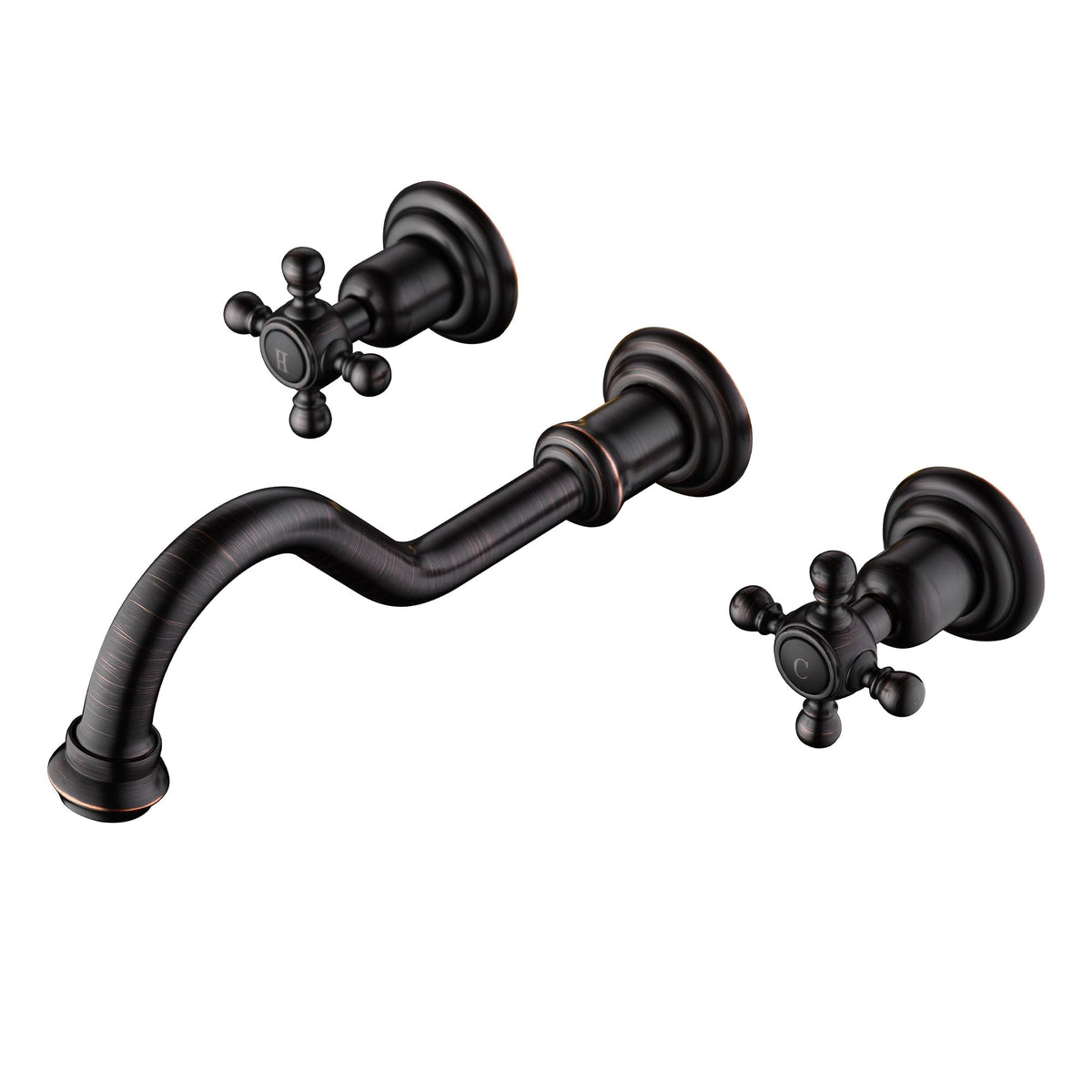 Wall Mount Bathroom Sink Faucet Vintage Oil Rubbed Bronze (Oil Rubbed Bronze)