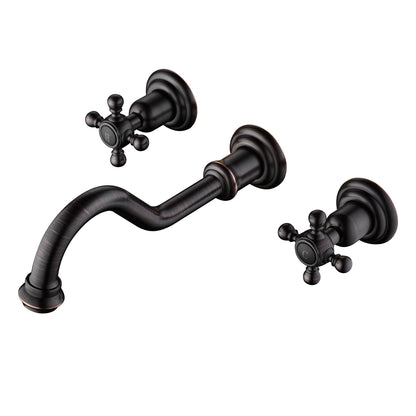 Wall Mount Bathroom Sink Faucet Vintage Oil Rubbed Bronze (Oil Rubbed Bronze)