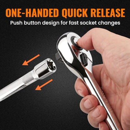 90 Tooth Ratchet Wrench with Extension Bar