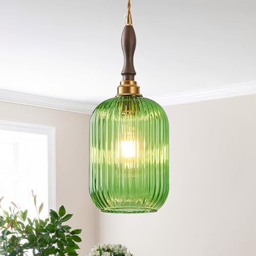 Modern Glass Pendant Light Ribbed 1