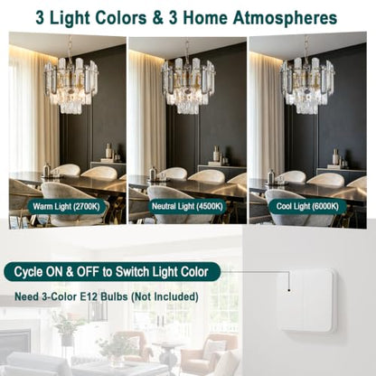 31.5" Gold Crystal Chandeliers for Dining Room