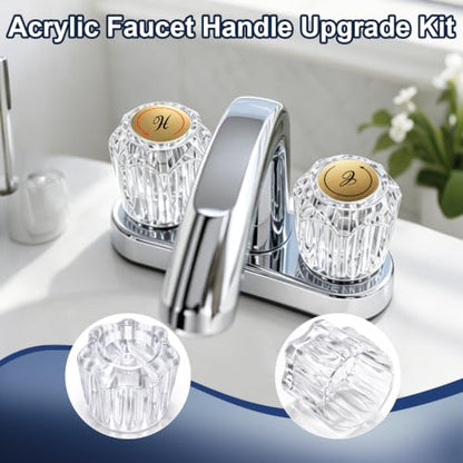 4 Pack Clear Acrylic Shower Knob Replacement Compatible with Delta Delex Peerless Faucets
