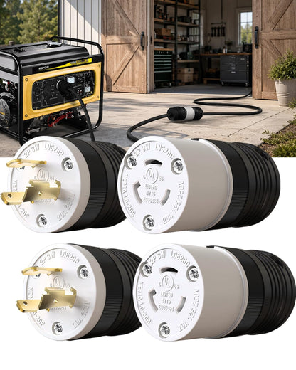 2 Set NEMA L6 (Black / L6-20P&L6-20R)
