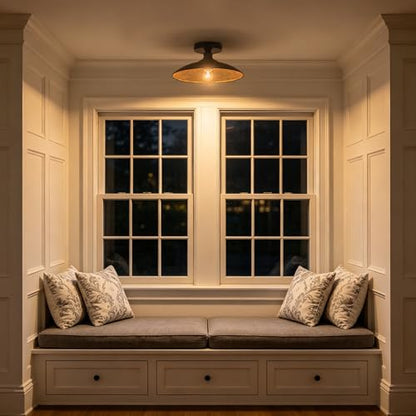 11.8In Modern Semi Flush Mount Light Fixture