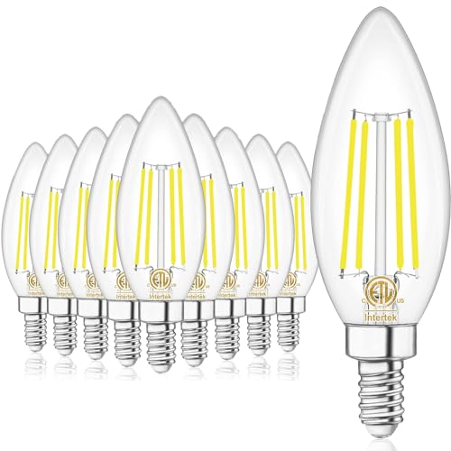 E12 LED Light Bulb Candelabra 60W Equivalent 4000K Natural White (10 Count (Pack of 1))