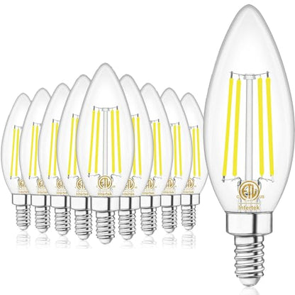 E12 LED Light Bulb Candelabra 60W Equivalent 4000K Natural White (10 Count (Pack of 1))