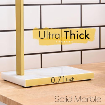 Hand Towel Bar Freestanding Towel Holder with Heavy Steady Marble Base for Bathroom Vanity Countertop 15.7'' Height