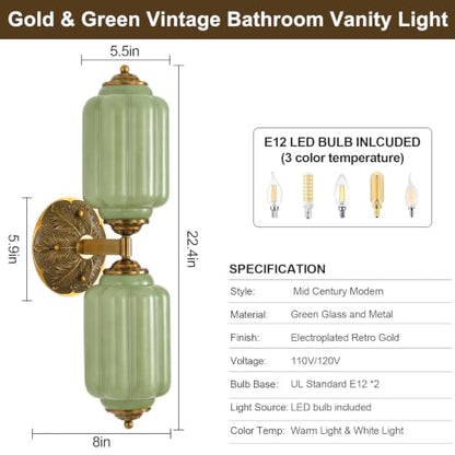 Milk Glass Vintage Bathroom Vanity Light