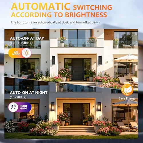 15 Inch Dawn to Dusk Sensor Outdoor Light Fixture Waterproof Porch Lights Outdoor Anti