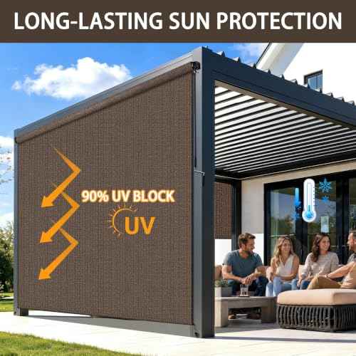Outdoor Shades for Patio (Mocha / 72"W x 96"H)