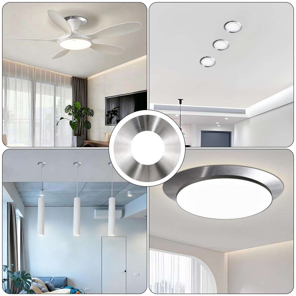 The Can Converter Ceiling Medallion for Recessed Can Light (Brushed Nickel)