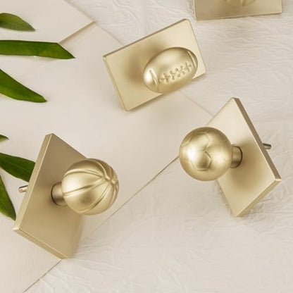 Brushed Gold Door Knob with Push Lock for Bath & Bedroom