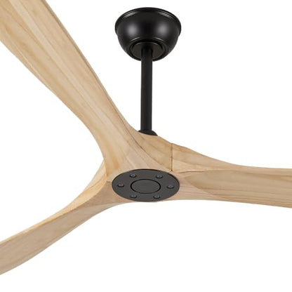 3 Blade Natural Wood Ceiling Fan No Light