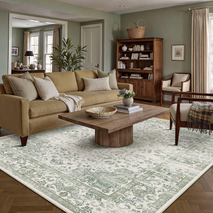 Green 6x9 Area Rug Washable for Living Room (Y|green / 6' x 9' (Rectangular))