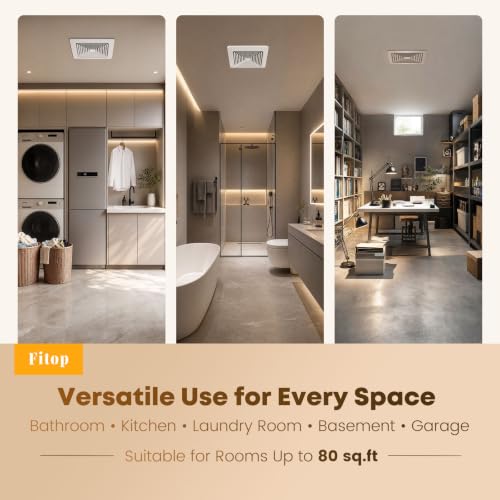 Bathroom Exhaust Fan 80 CFM 1.0 Sones