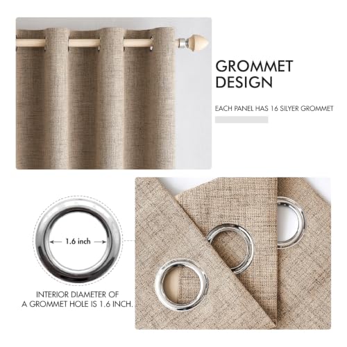 Extra Wide 100% Blackout Linen Curtains 100x90 Copper Brown (Copper Brown / 100"W x 90"L (Pack of 1))