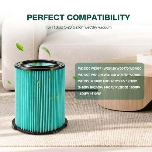 Replacement Filter Compatible with Ridgid 72947 Standard Wet dry Vac 5