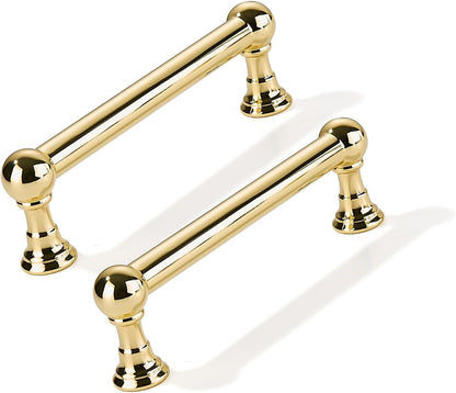 5 Pack 3-3/4 inch Solid Handles Real Unlacquered Brass Cabinet Pulls (Unlacquered Brass / 3-3/4 Inch)