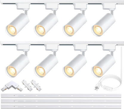 Plug in H Type LED Track Lighting Kits Dimmable Adjustable Angle Heads (Lights Kit)