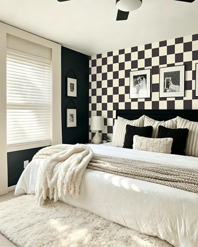 Checkered Wallpaper Checkerboard Peel and Stick Wallpaper Bedroom Removable Self Adhesive Wall Paper Waterproof Bathroom Vinyl
