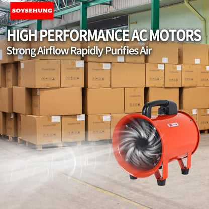 8 Inch Industrial Portable Air Blower Ventilator with Hose