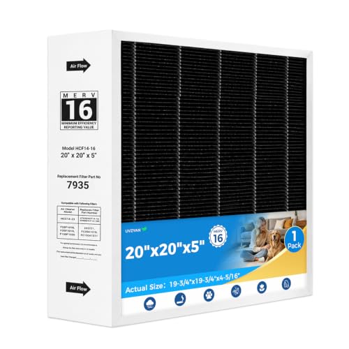 20x20x5 MERV 16 Air Filter Replacement for Lennox X7935 Honeywell FC100A1011 FC200E1011 Furnace Filter