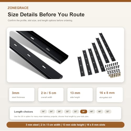 C Channel Steel Support Metal Support Bracing Hidden C Bracket for Table Top Live Edge Slab Woodworking