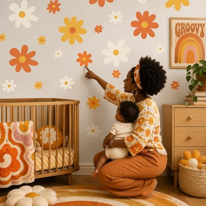 52 Pcs Large Groovy Daisy Wall Decals (Groovy)