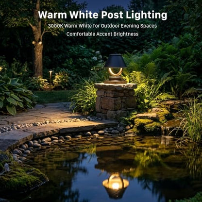 Low Voltage Post Lights 3W LED Outdoor Post Lighting 189 Lumens 3000K Warm White Die