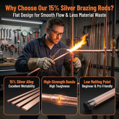 15% Rods 5 Copper Solder for HVAC Refrigeration Repair