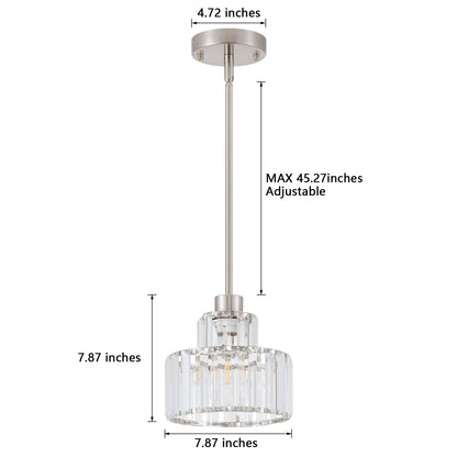 Brushed Nickel Pendant Lights Kitchen Island 1 Pack (Nickel&Clear / 1 pack)