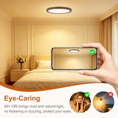 LED Flush Mount Ceiling Light Thin Color Adjustable Wired